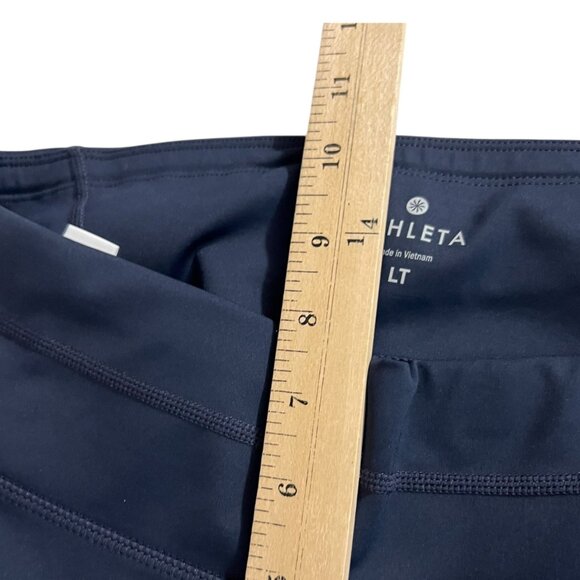 Athleta Navy Blue Reflective‎ Dot Capri Leggings Large Tall - Picture 10 of 11